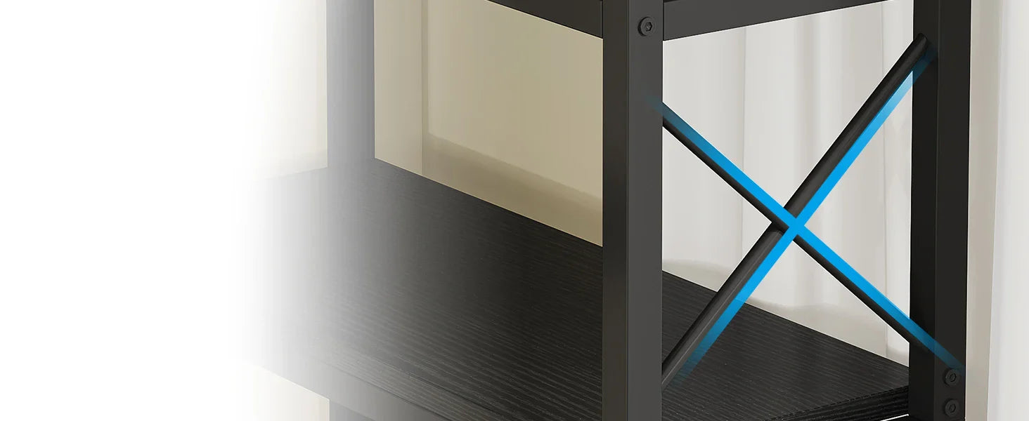 Étagère plante d'angle 7 niveaux - Métal noir