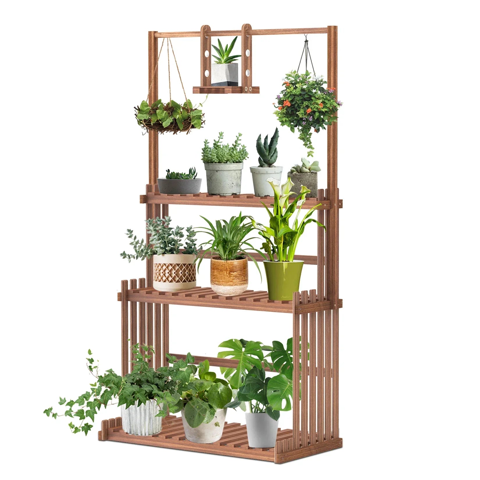 Support de Plantes Bois - Design Industriel Multifonction