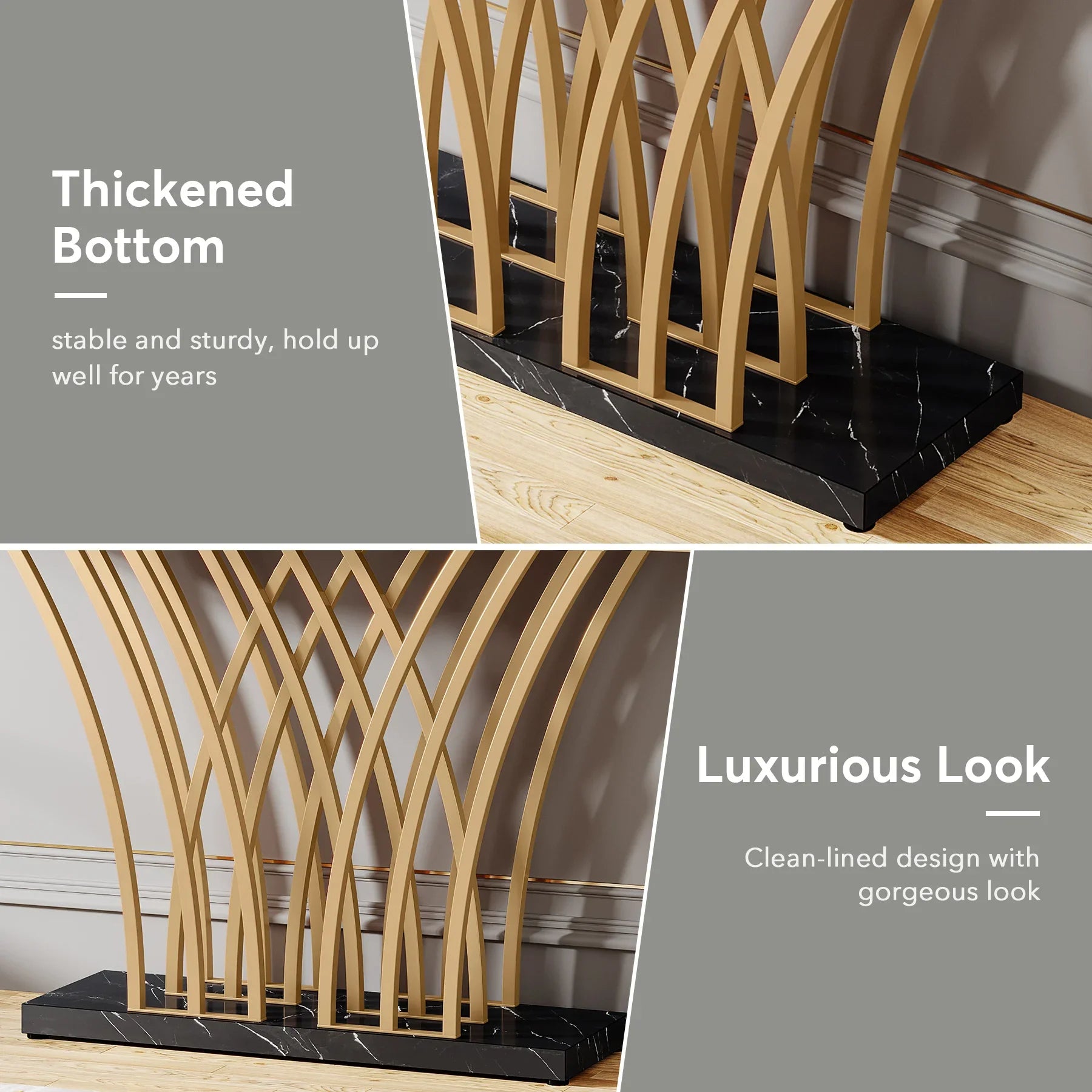 Table Plante - Or et métal