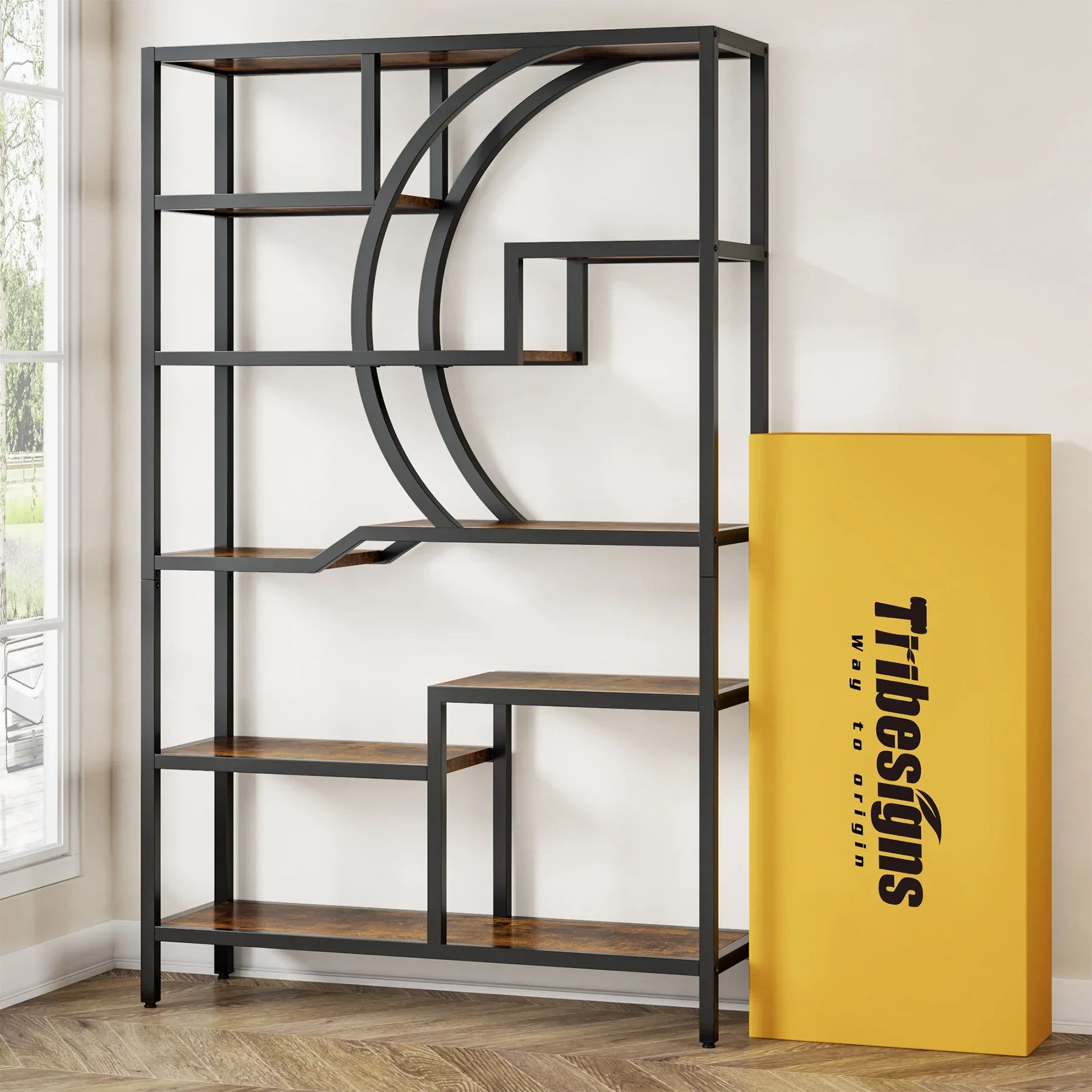 Étagère plante 6 niveaux - Bois industriel