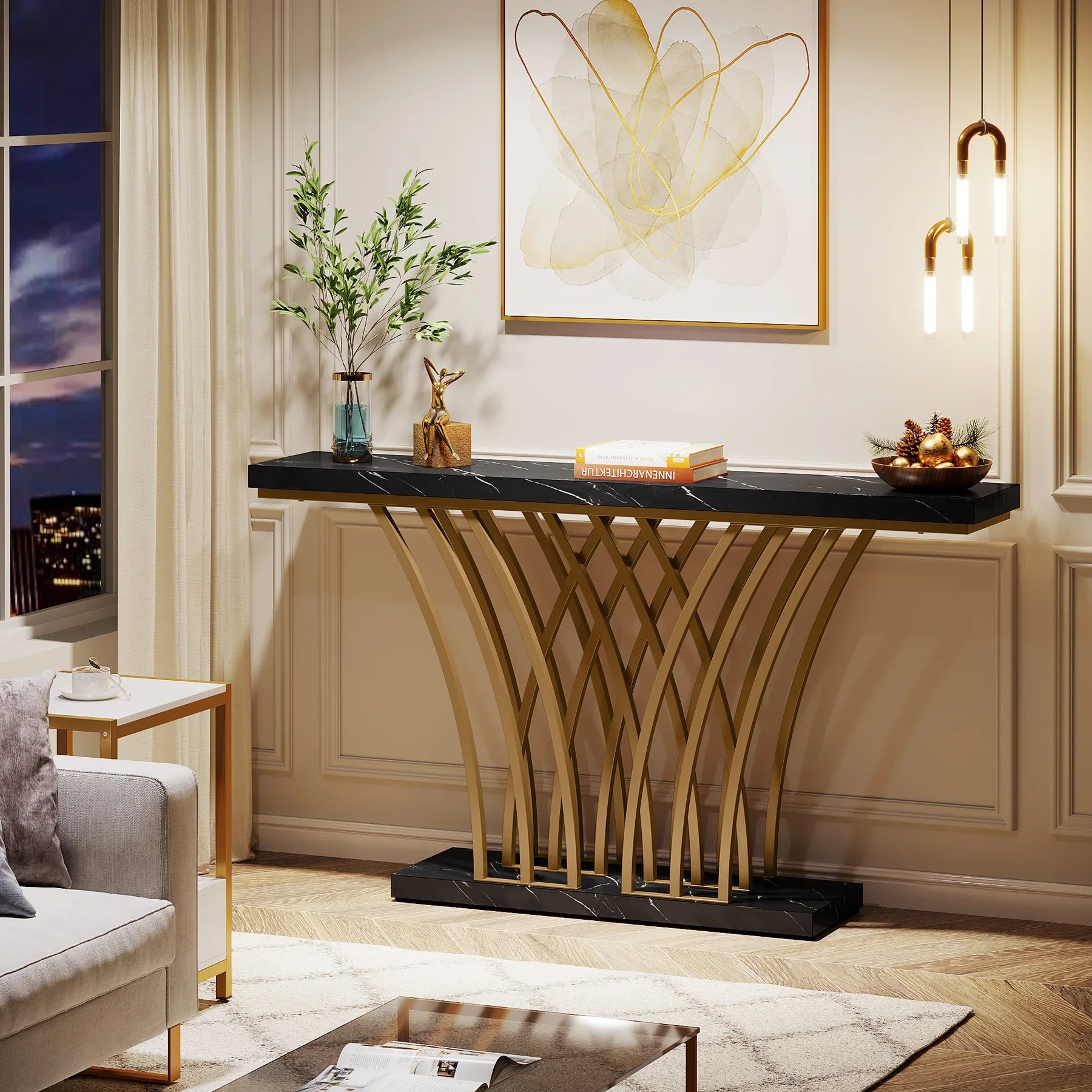 Table Plante - Or et métal