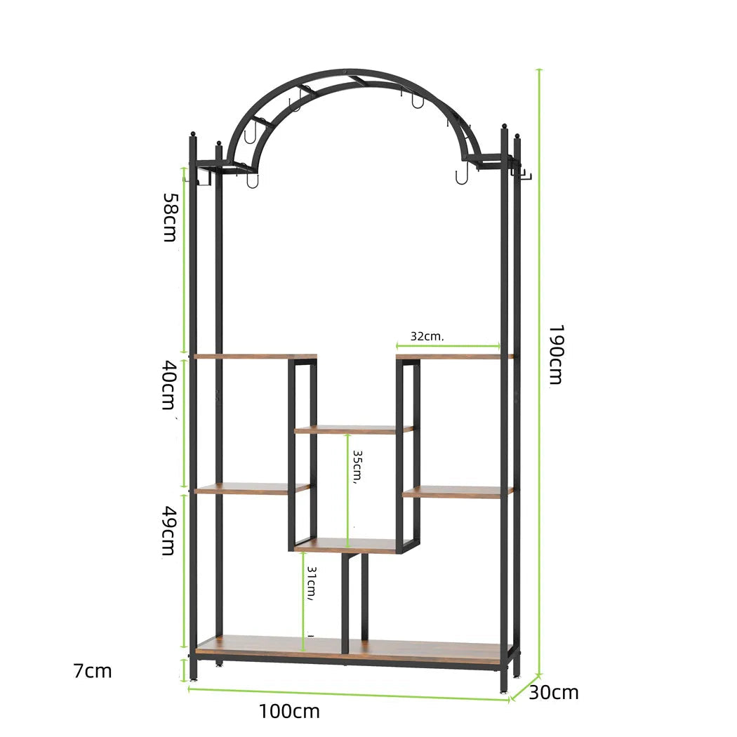 Porte-Plante Design Arche - Support Multi-Niveaux en Métal et Bois
