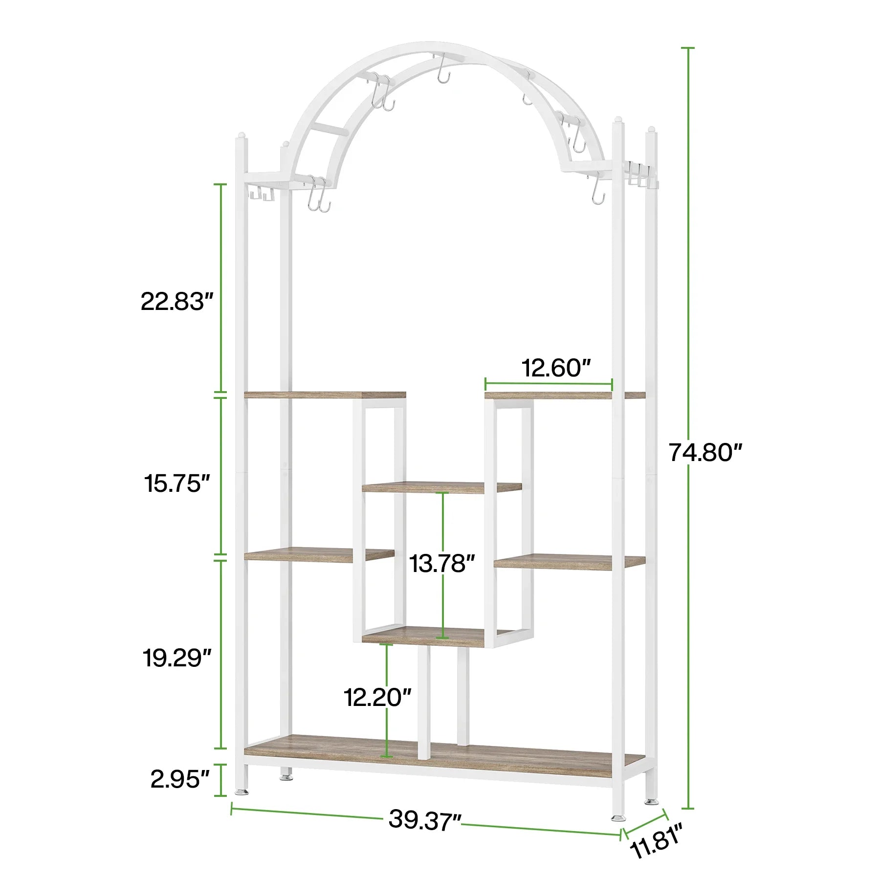 Support plante 5 niveaux - Métal arqué gris