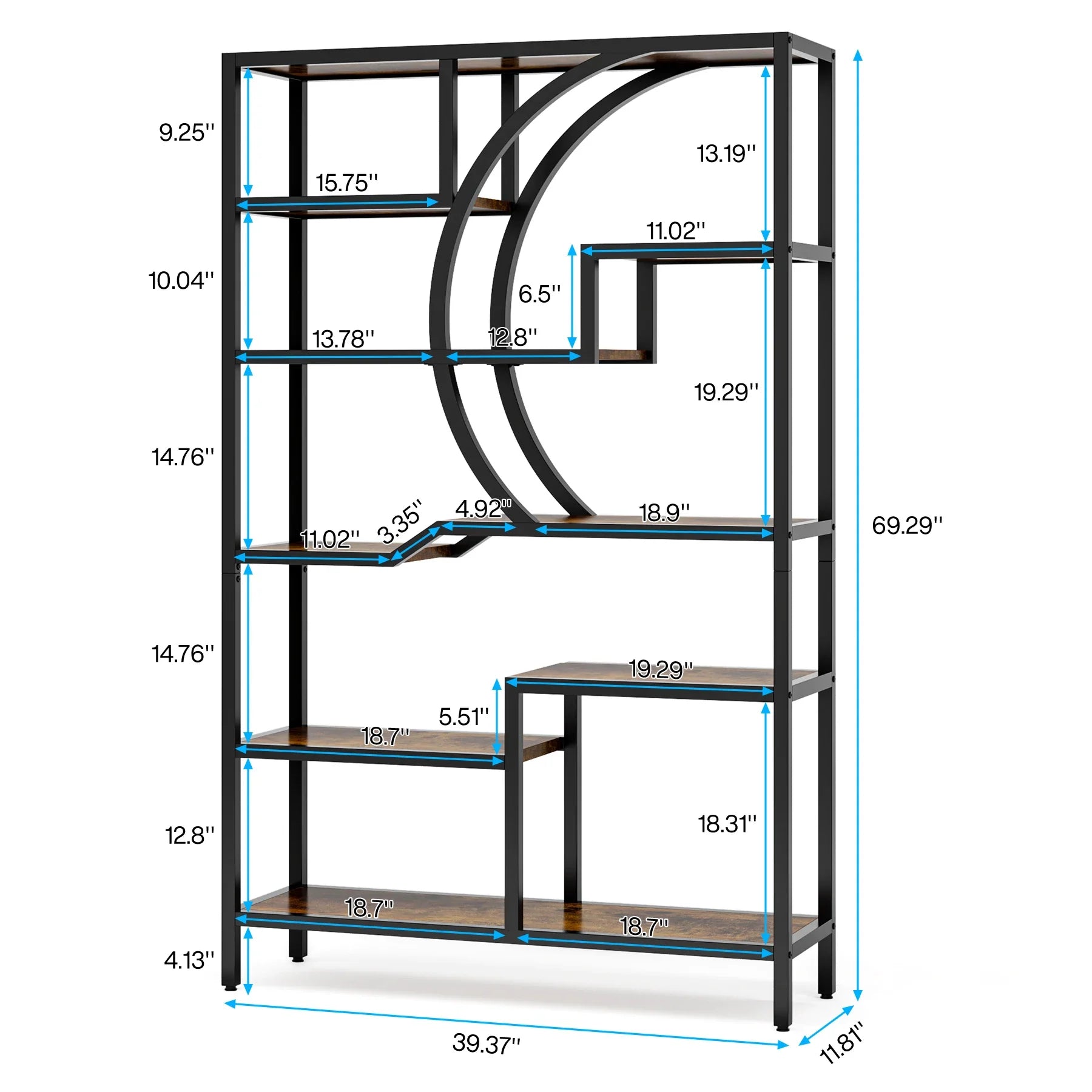 Étagère plante 6 niveaux - Bois industriel
