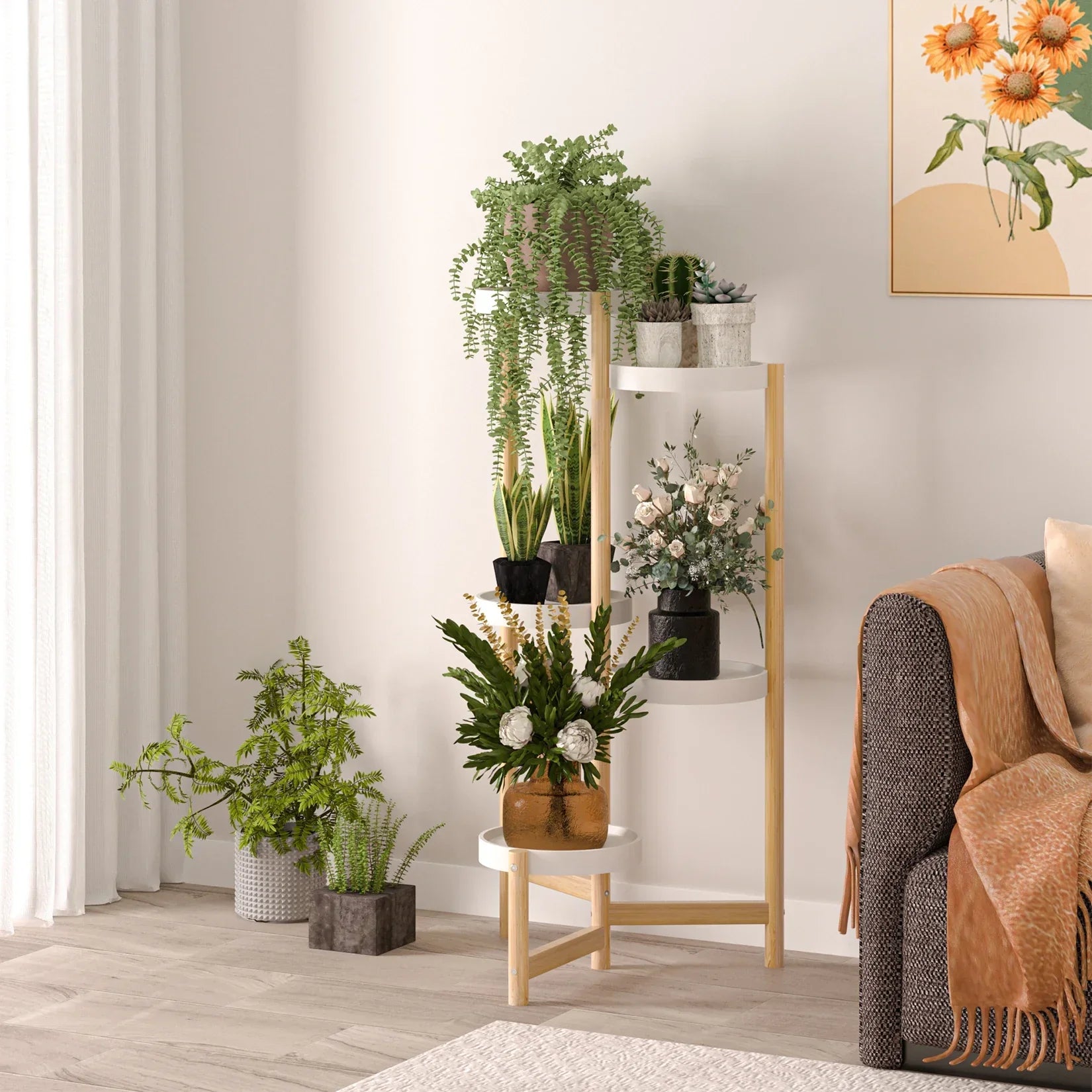 Support de Plante - Métal 3 Niveaux - Design Noir