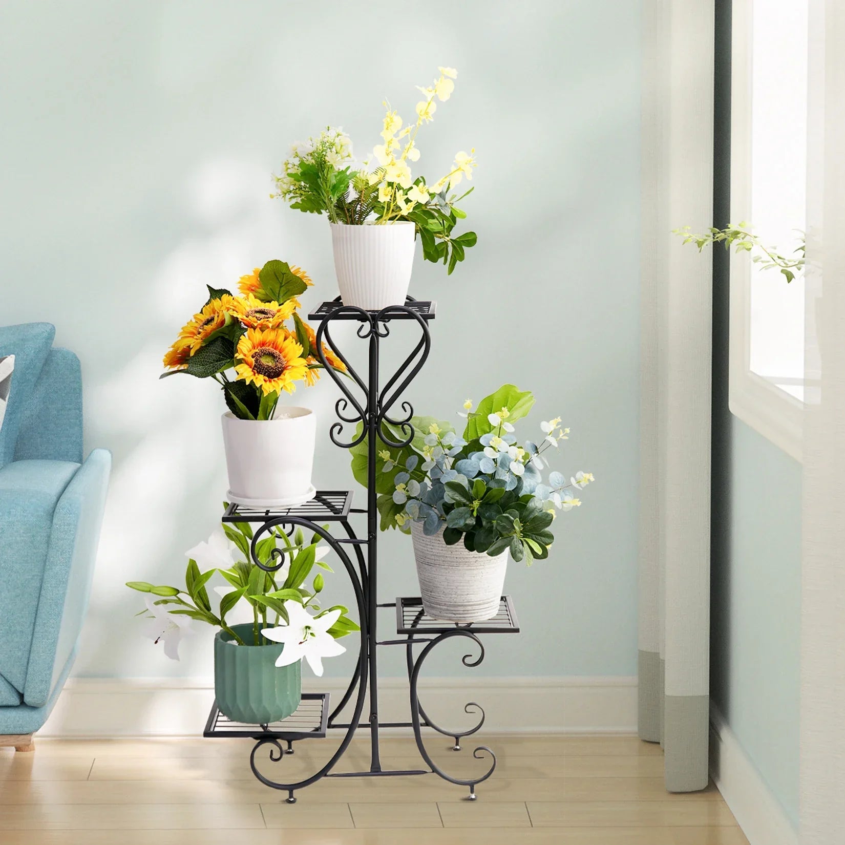 Porte-Plante Vintage - Support Courbe Métal Design Industriel