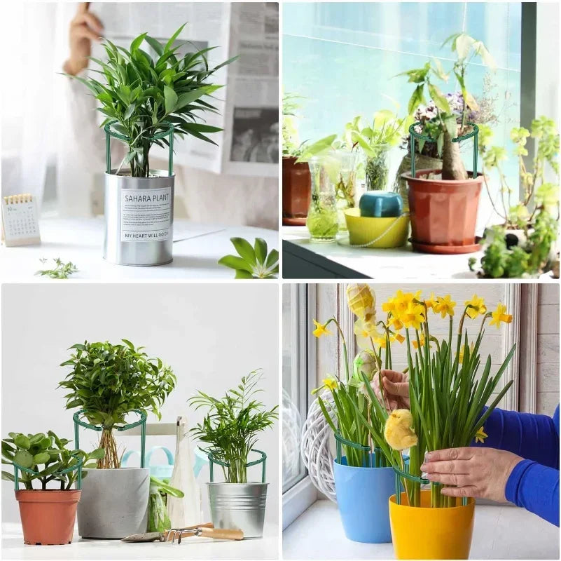 Porte-Plante Original - Design Mi-Lune - 8 Niveaux - Métal & Bois