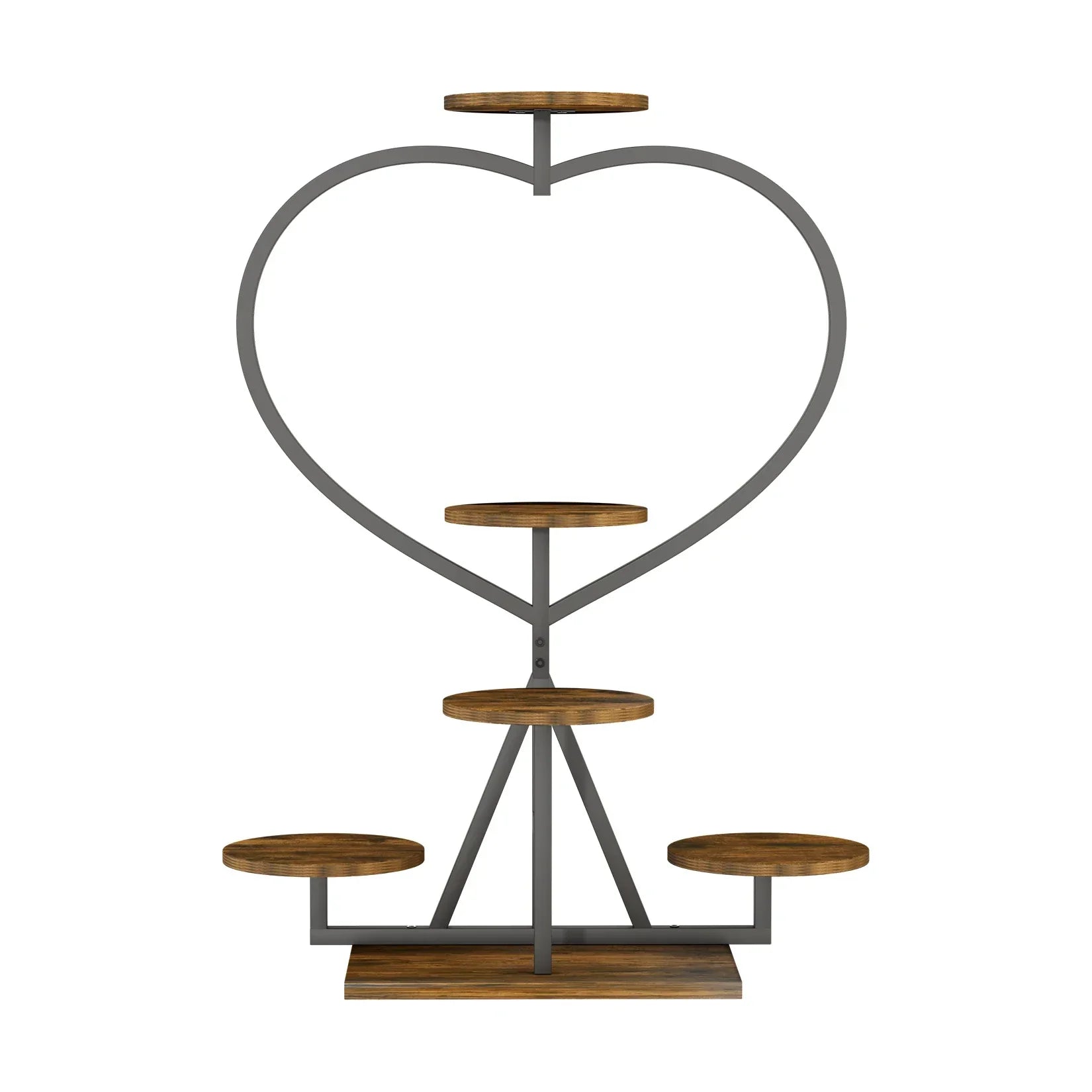 Porte-Plante - Cœur - 6 Niveaux - Bois Carbone