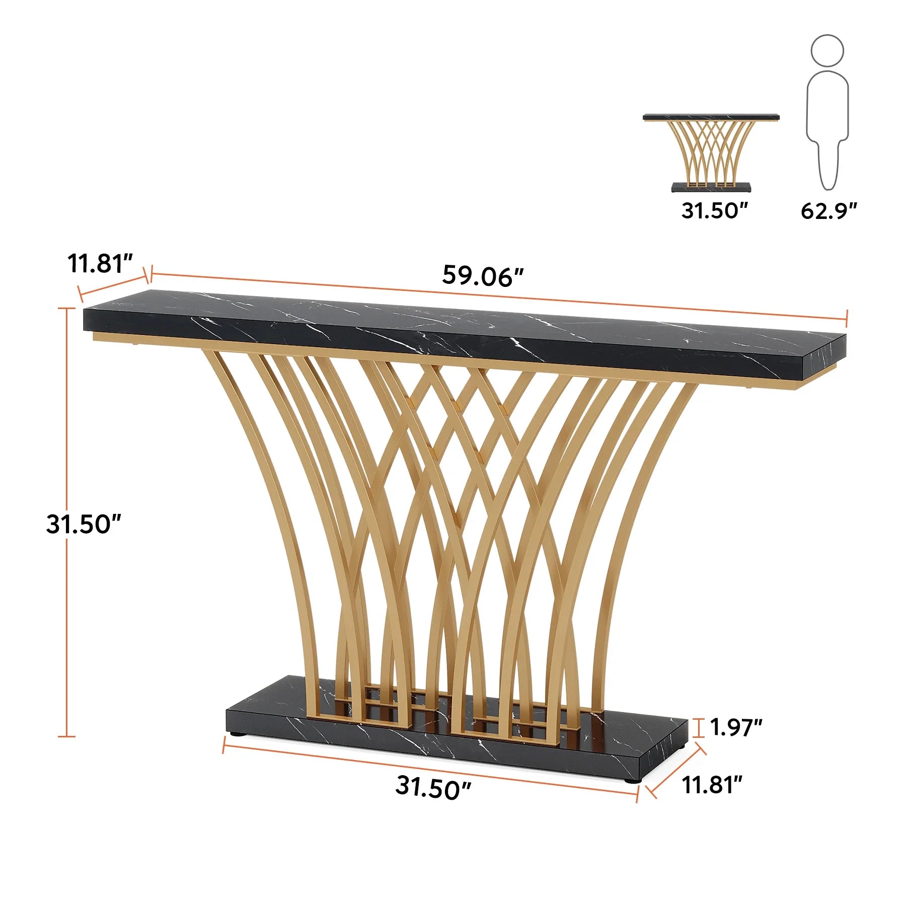 Table Plante - Or et métal