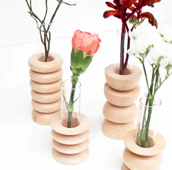 Vase en bois naturel tourné - JUDY