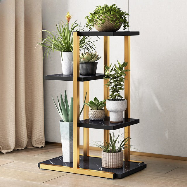 Étagère porte-plante élégante en bois