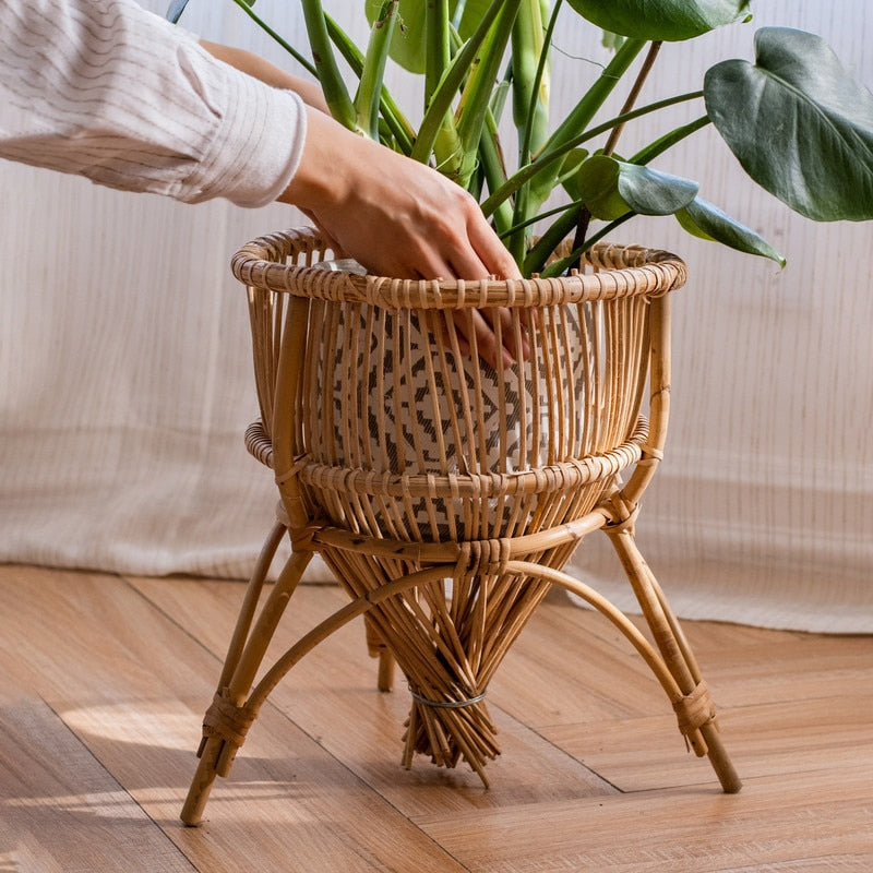 Porte-plante artisanal en bambou - La Anik