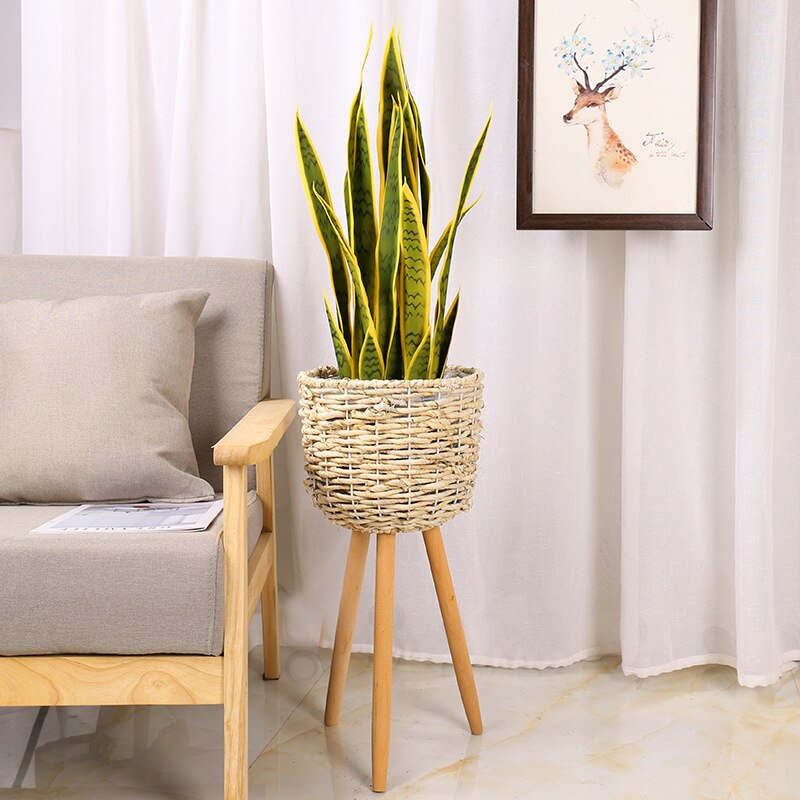 Porte-plante artisanal en bois - La Nala
