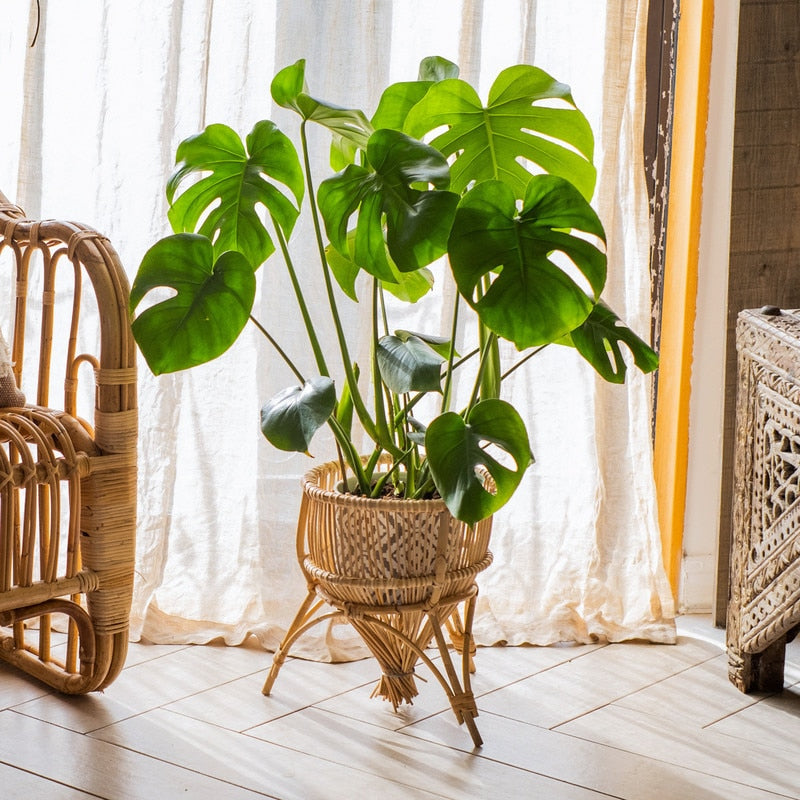 Porte-plante artisanal en bambou - La Anik