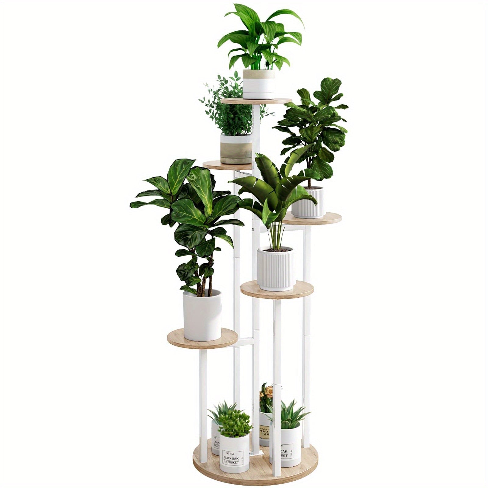 Porte Plante à 6 Niveaux - 9 Pots pour Patio ou Salon