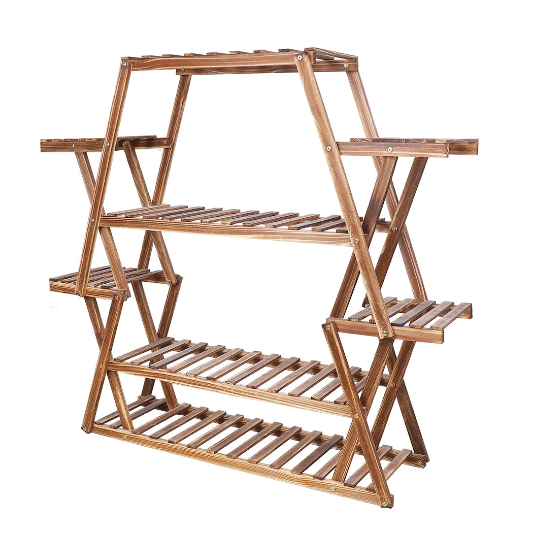 Grand support triangulaire pour plantes en bois, porte-pot de fleur d'intérieur à 6 niveaux, étagère d'affichage d'angle, étagères d'évaluation T1