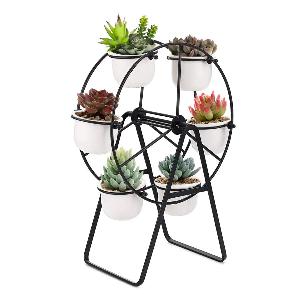 Grande jardinière en céramique avec 6 pots de fleurs, support de plantes succulentes, présentoir T1 pour la décoration intérieure