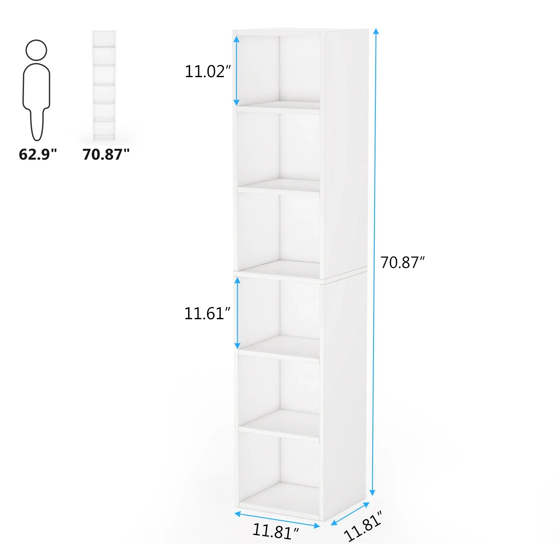 Étagère plante étroite - Blanc moderne