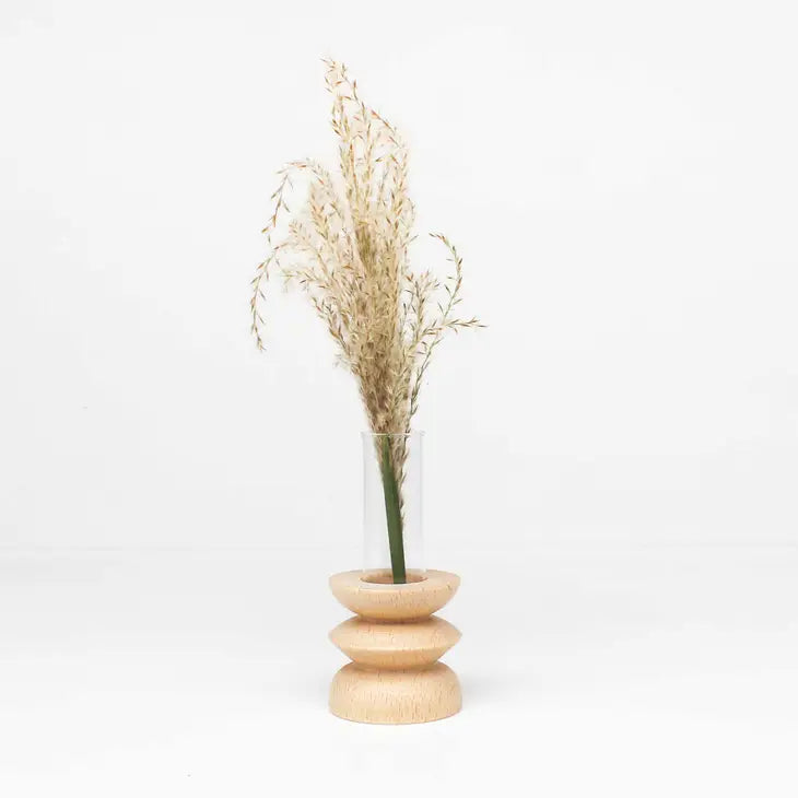 Vase en bois naturel tourné - MOLY