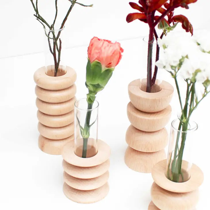 Vase en bois naturel tourné - MOLY